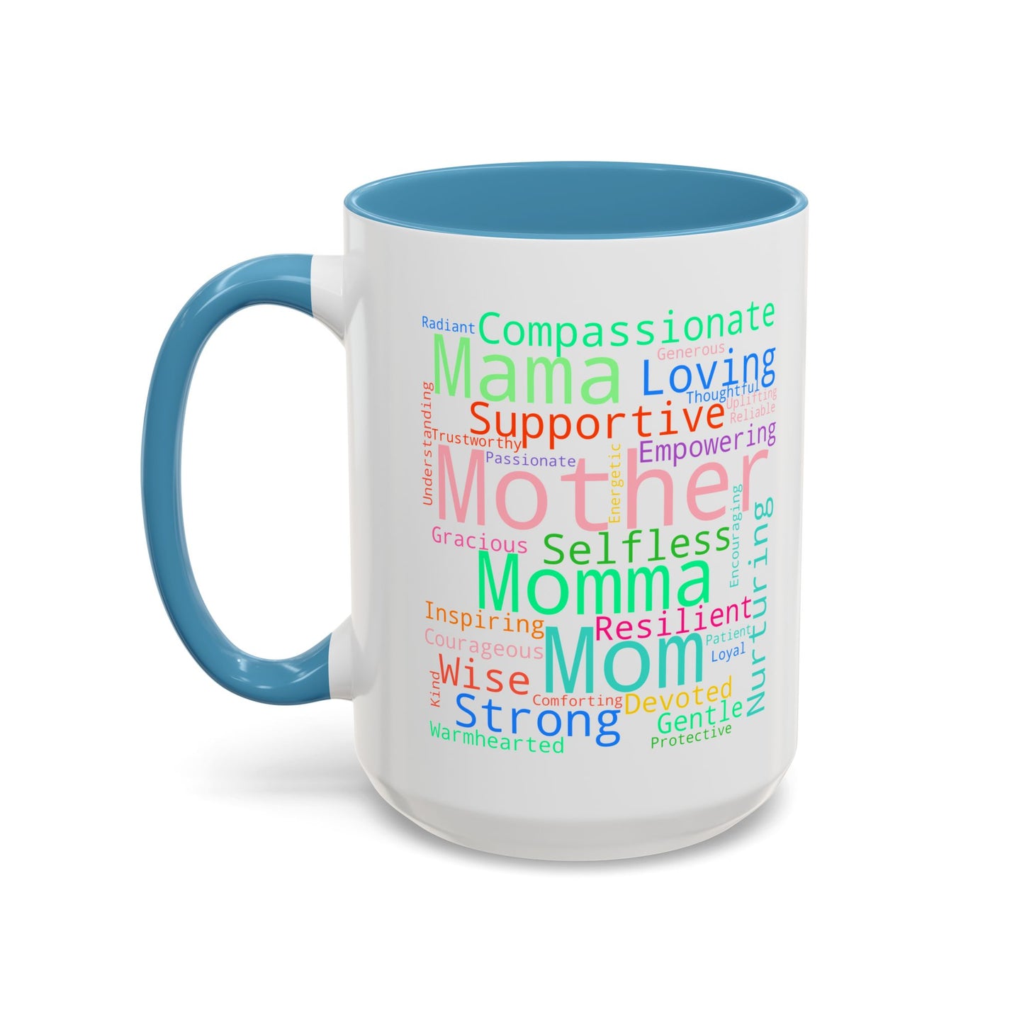 “Mom in Every Word” Color Accent Mug – Perfect Gift for Mother’s Day, Birthday & More