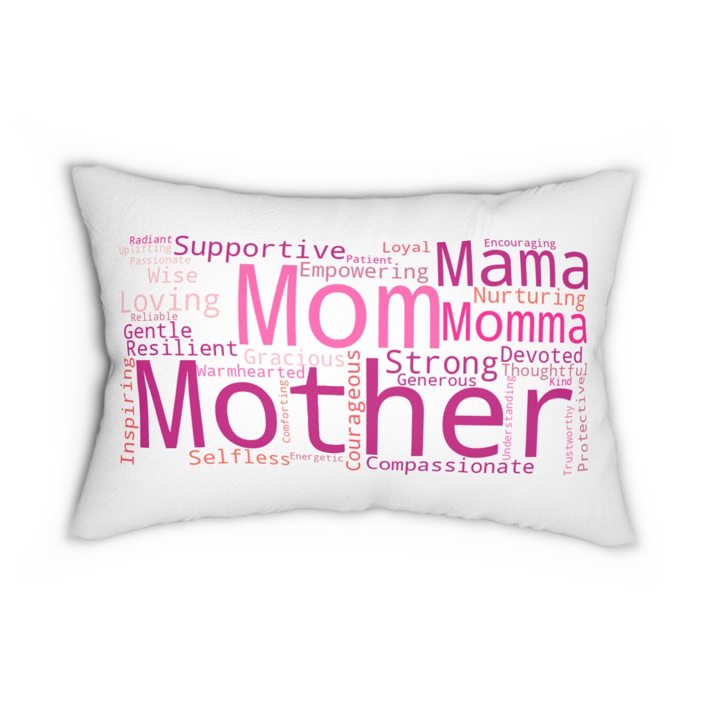Mom Words Lumbar Pillow - Supportive & Loving Gift for Mothers or Mother Figures