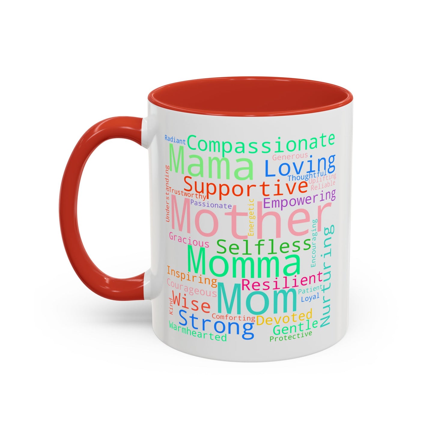 “Mom in Every Word” Color Accent Mug – Perfect Gift for Mother’s Day, Birthday & More