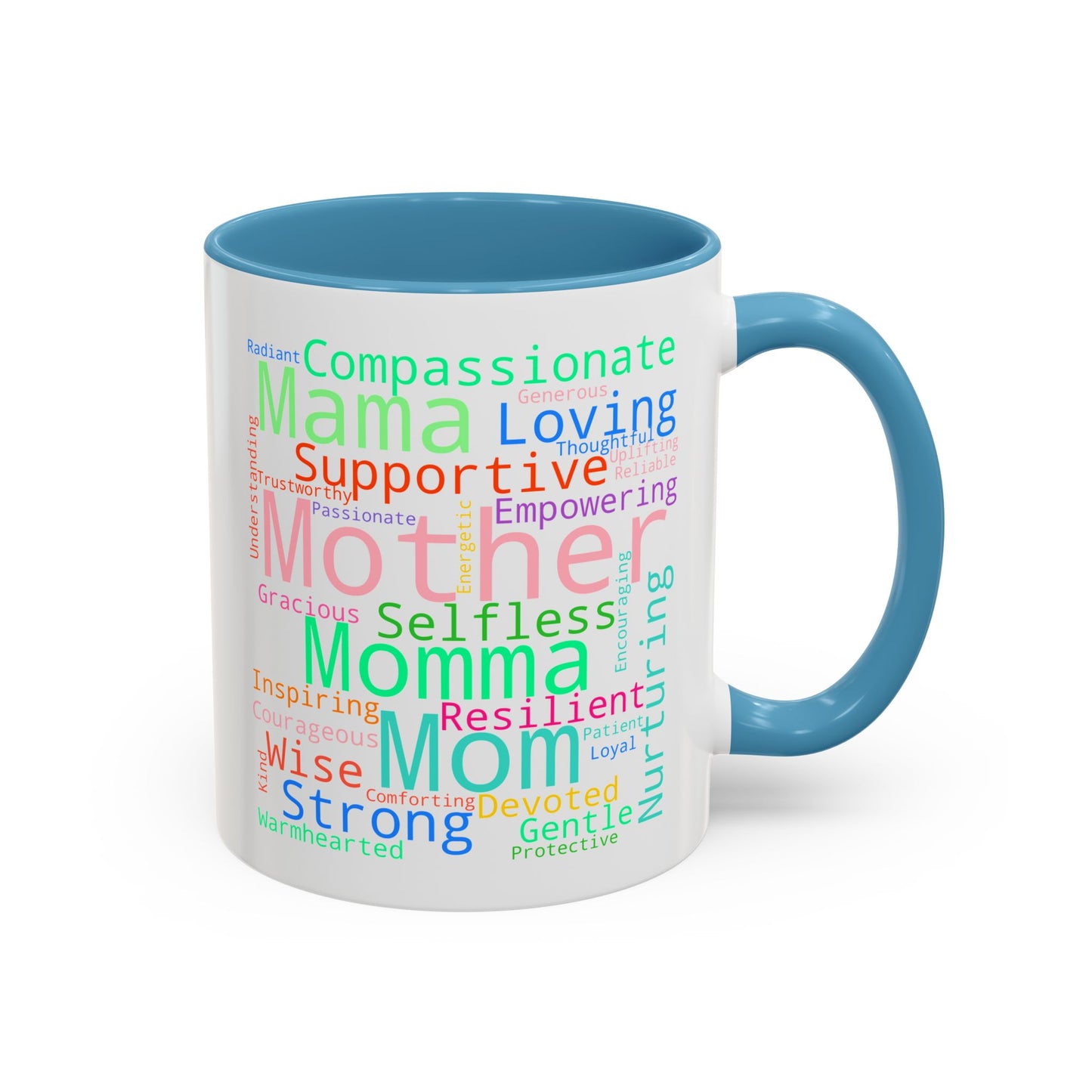 “Mom in Every Word” Color Accent Mug – Perfect Gift for Mother’s Day, Birthday & More