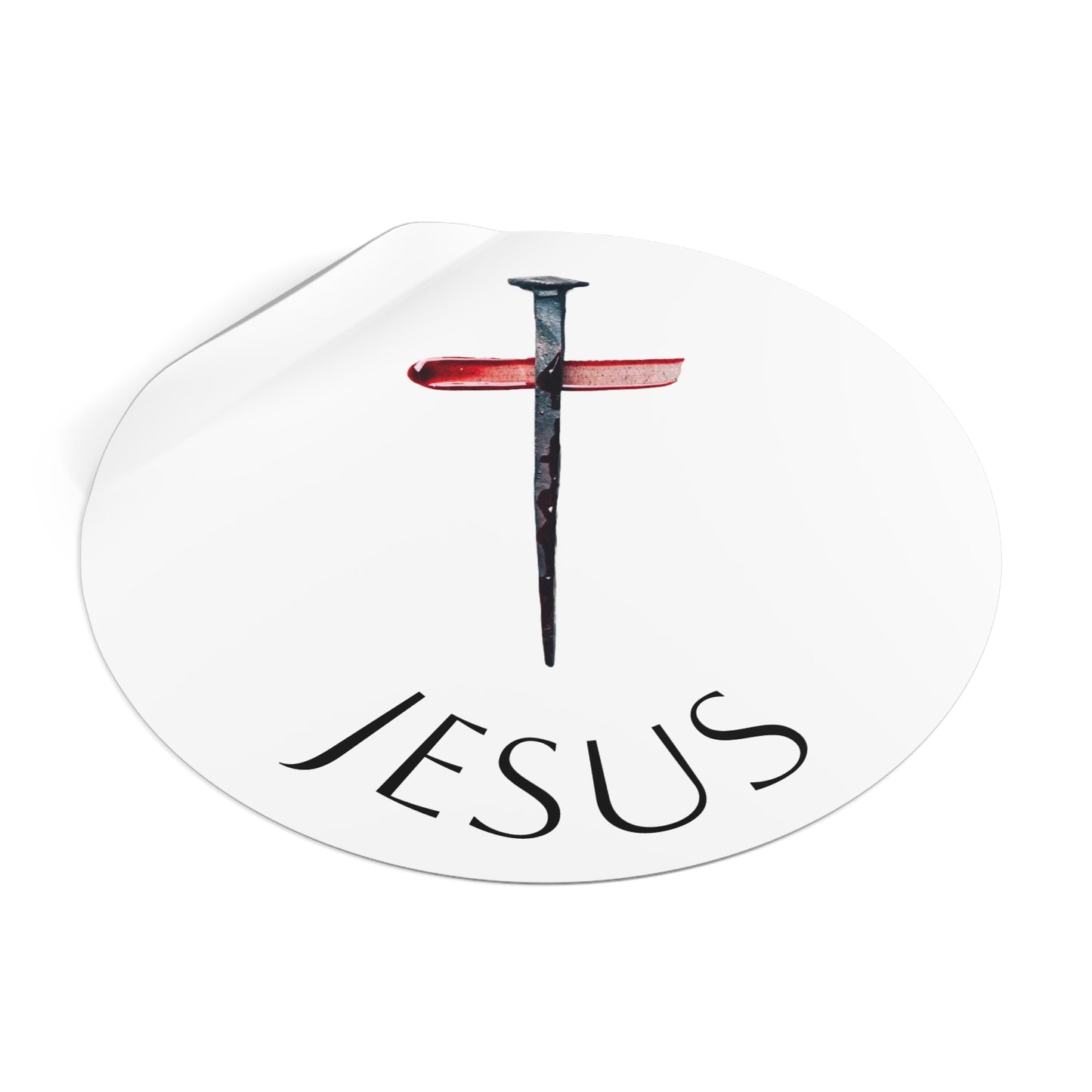 Round Vinyl Stickers - Jesus
