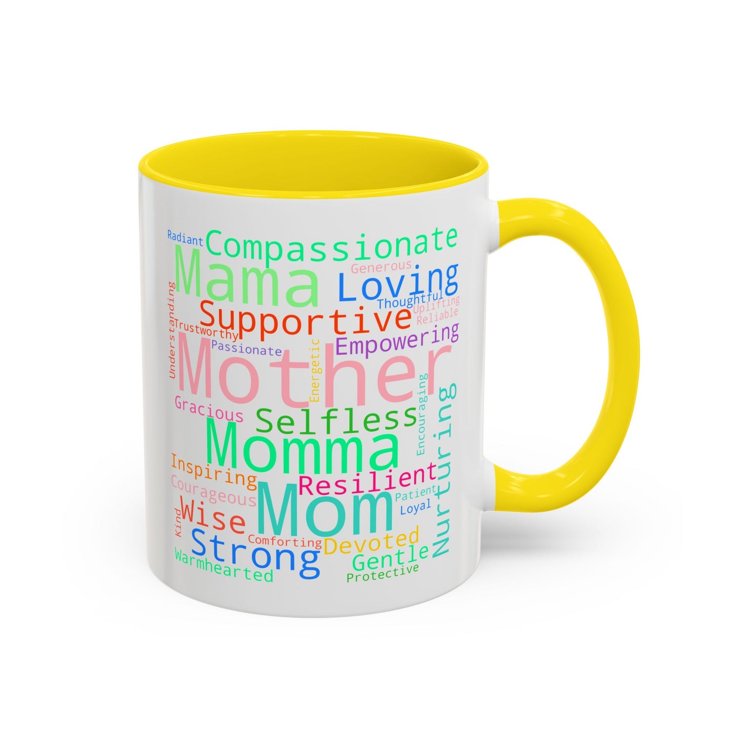 “Mom in Every Word” Color Accent Mug – Perfect Gift for Mother’s Day, Birthday & More