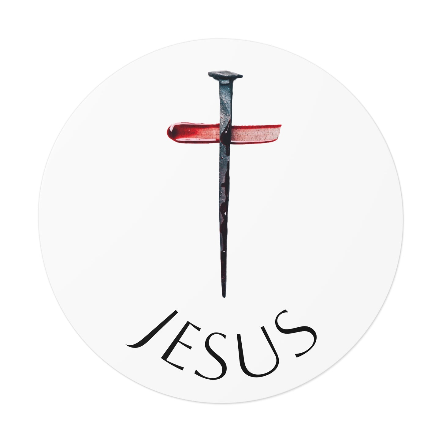 Round Vinyl Stickers - Jesus