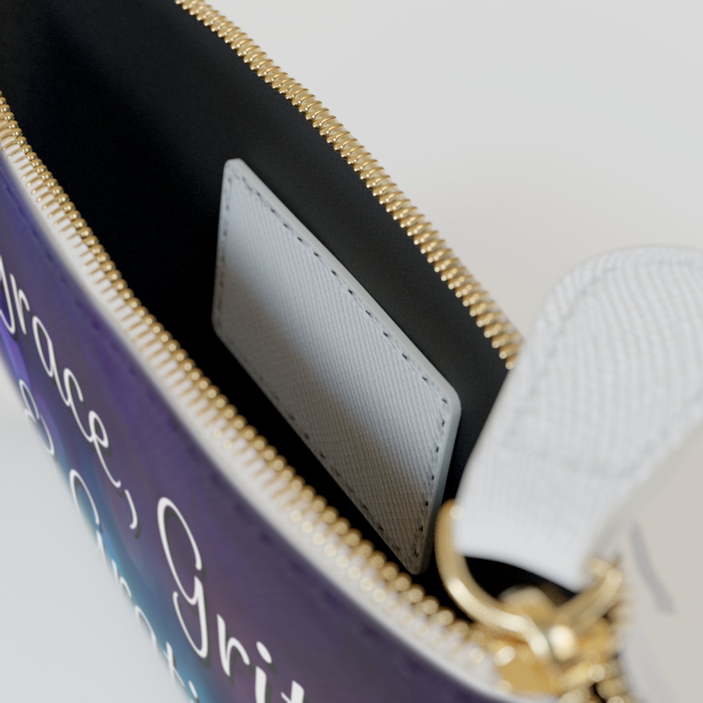 Mini Clutch Bag - Grace, Grit, & Gratitude - Purple Sparkles