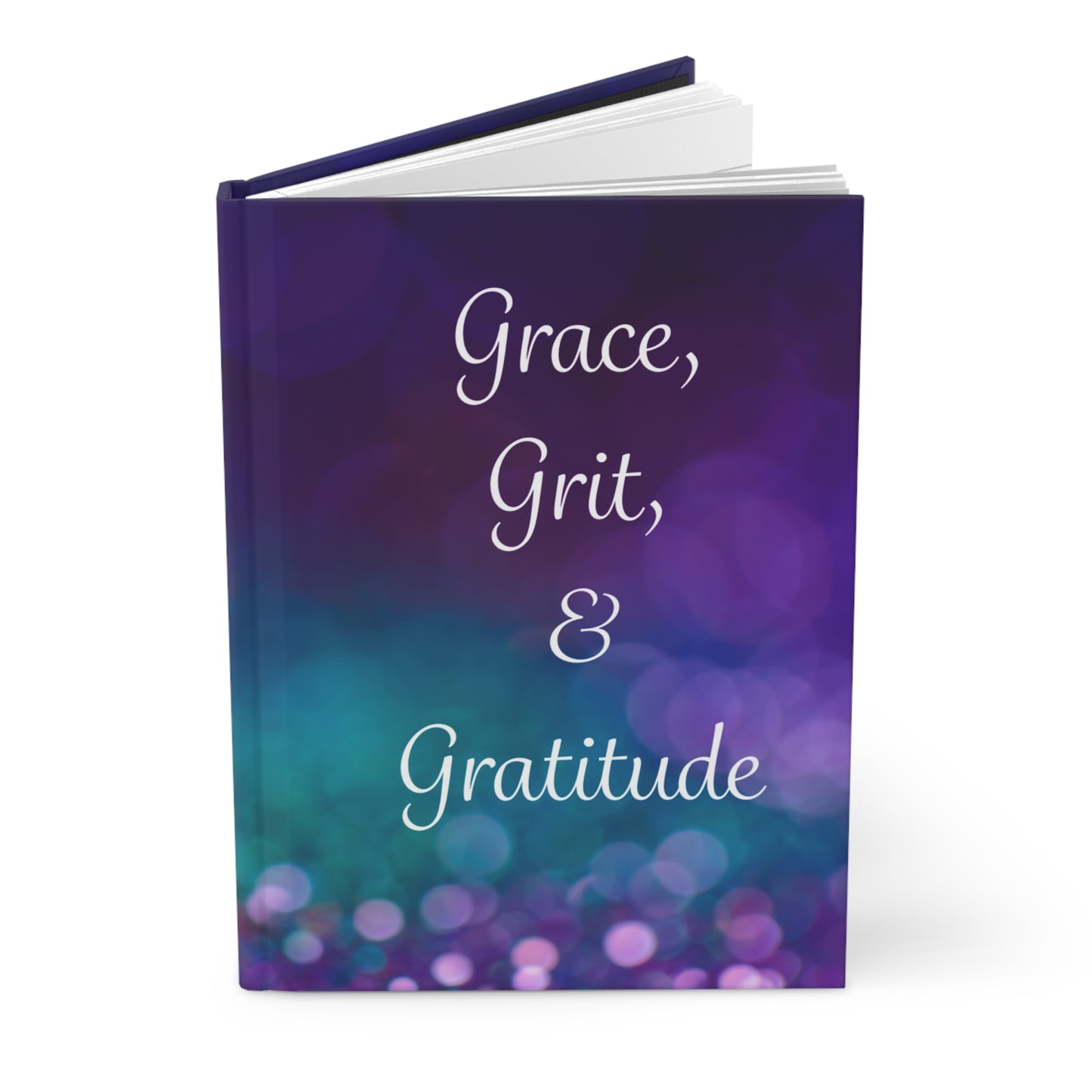 Hardcover Journal - Grace, Grit, & Gratitude with Purple Sparkle