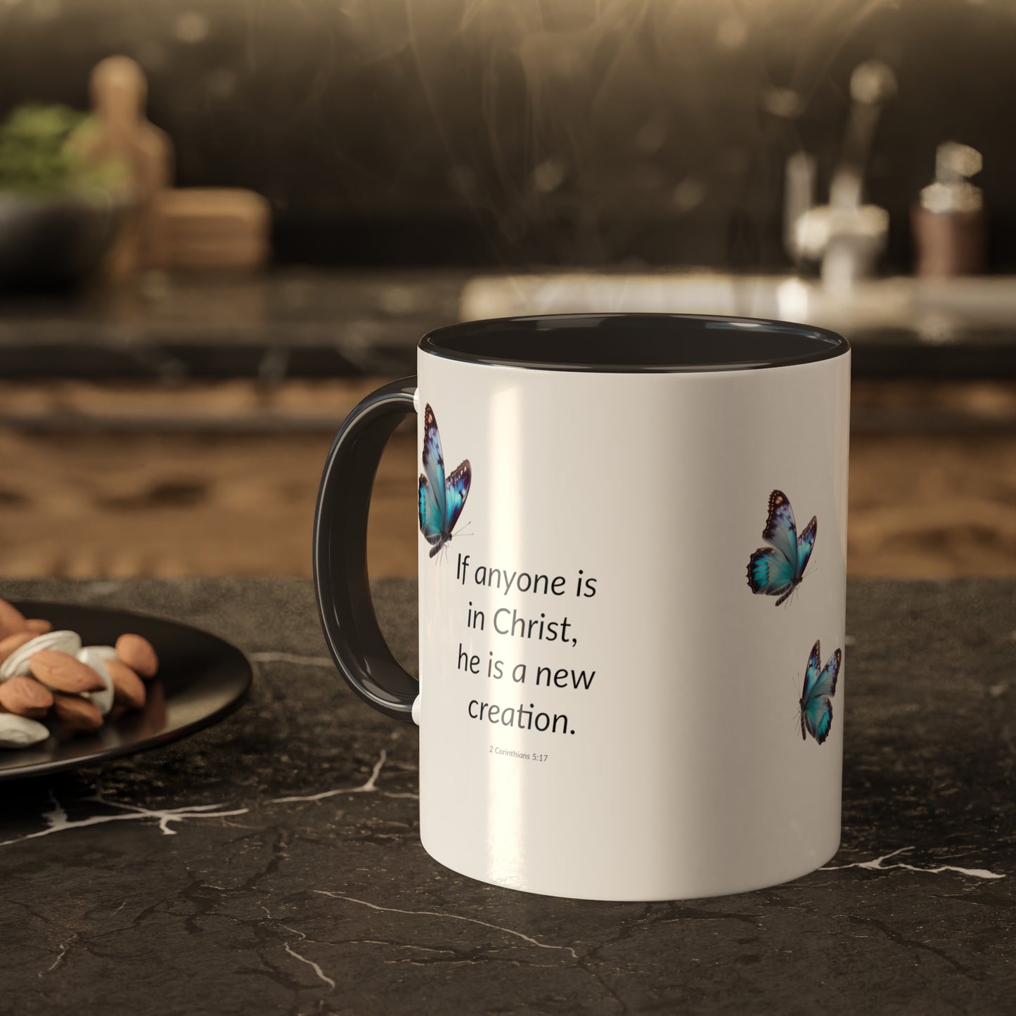 A New Creation - Blue Butterfly - Colorful Mugs, 11oz