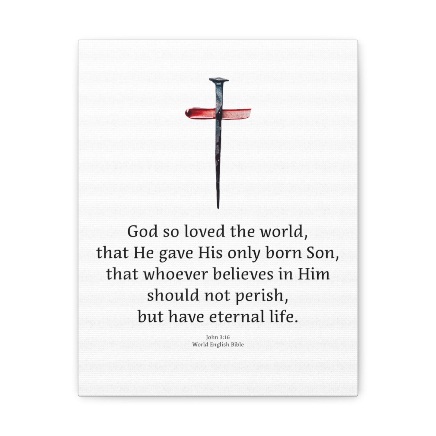 Canvas Gallery Wraps - John 3:16 - God So Loved The World