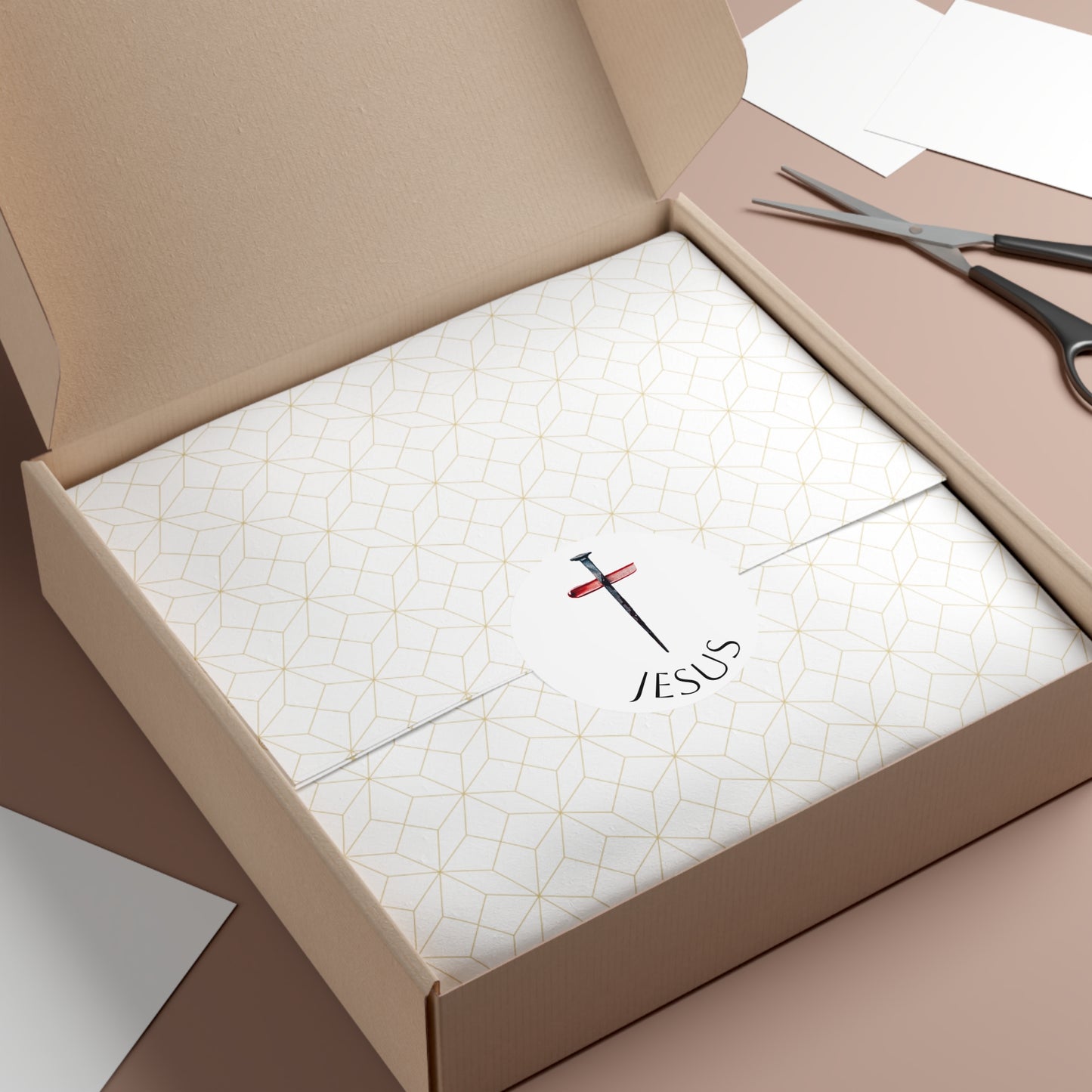 Round Vinyl Stickers - Jesus