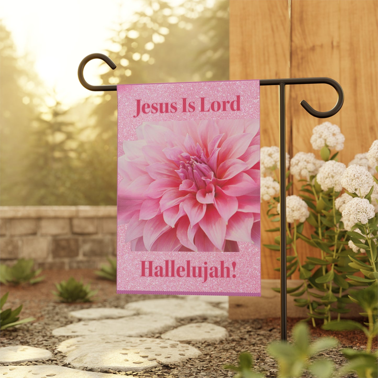 Garden & House Banner - Jesus Is Lord - Pink