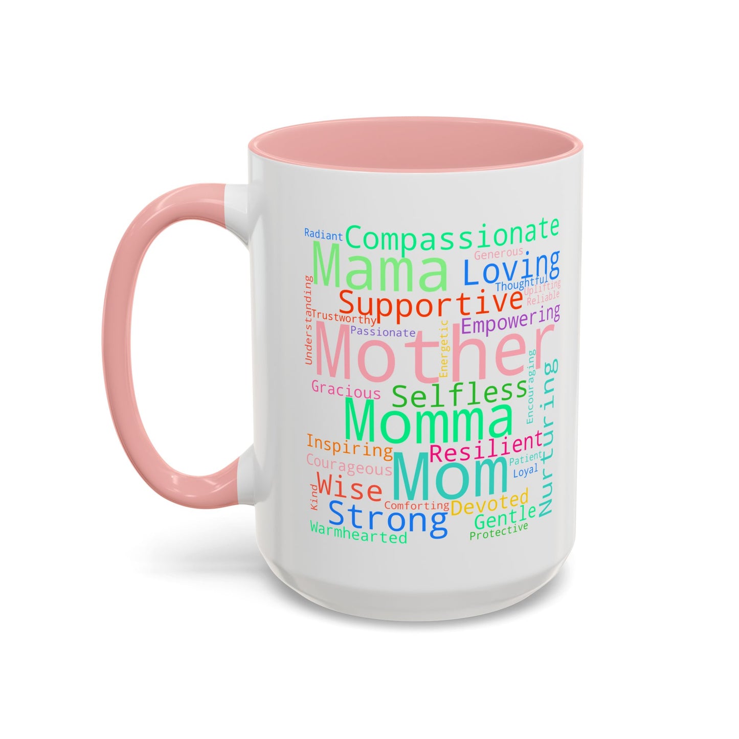 “Mom in Every Word” Color Accent Mug – Perfect Gift for Mother’s Day, Birthday & More