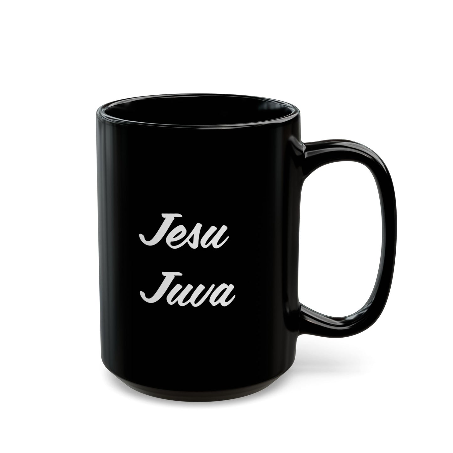 Inspirational "Jesu Juva - Soli Deo Gloria" Black Mug - 11oz & 15oz