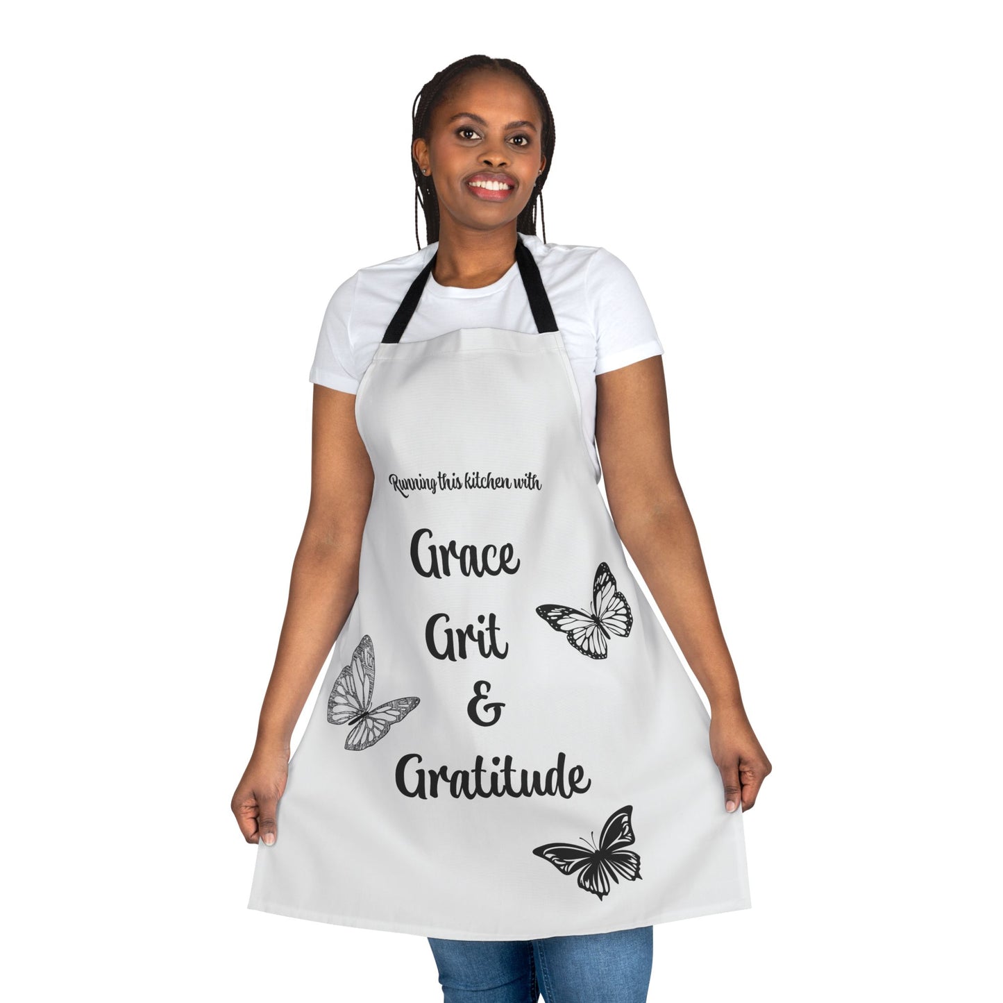 Apron - Butterfly Sketches - Grace, Grit, and Gratitude - Woman's Chef Apron