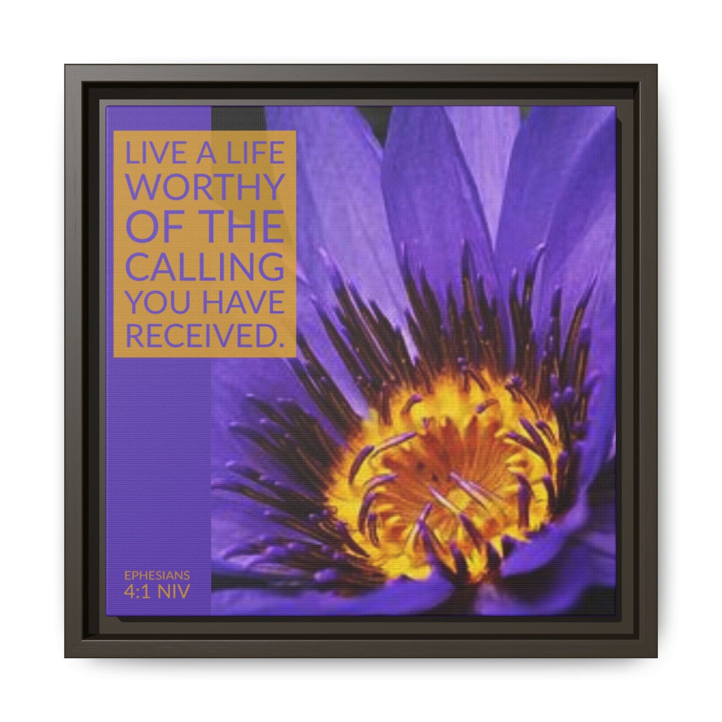 Wall Art - Purple Flower with Bible Verse