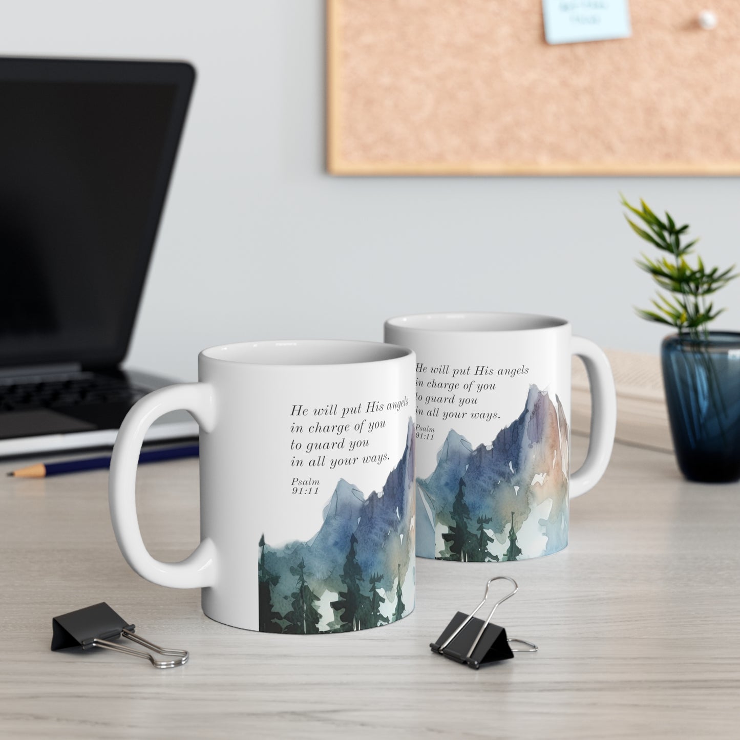 Ceramic Mug 11oz - Psalm 91:11 - Angels to Guard You in All Your Ways