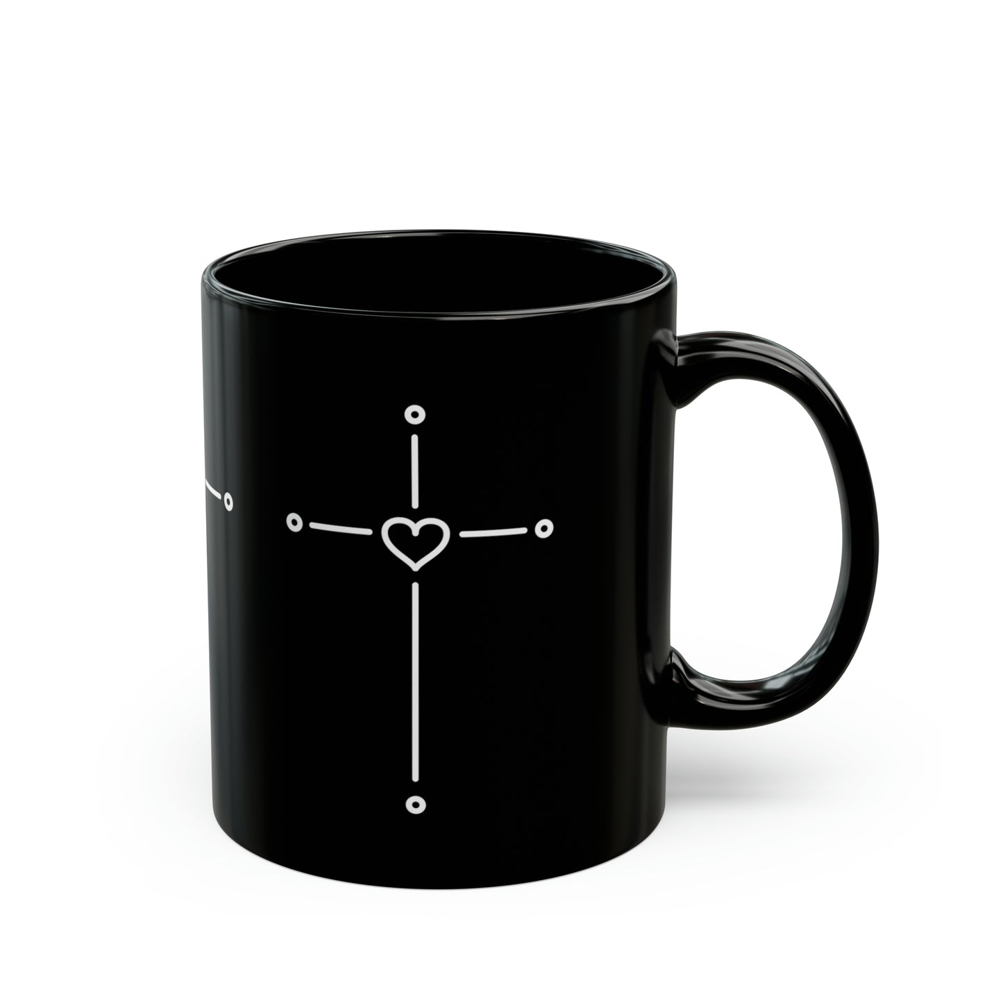 Black Mug - Cross with Heart