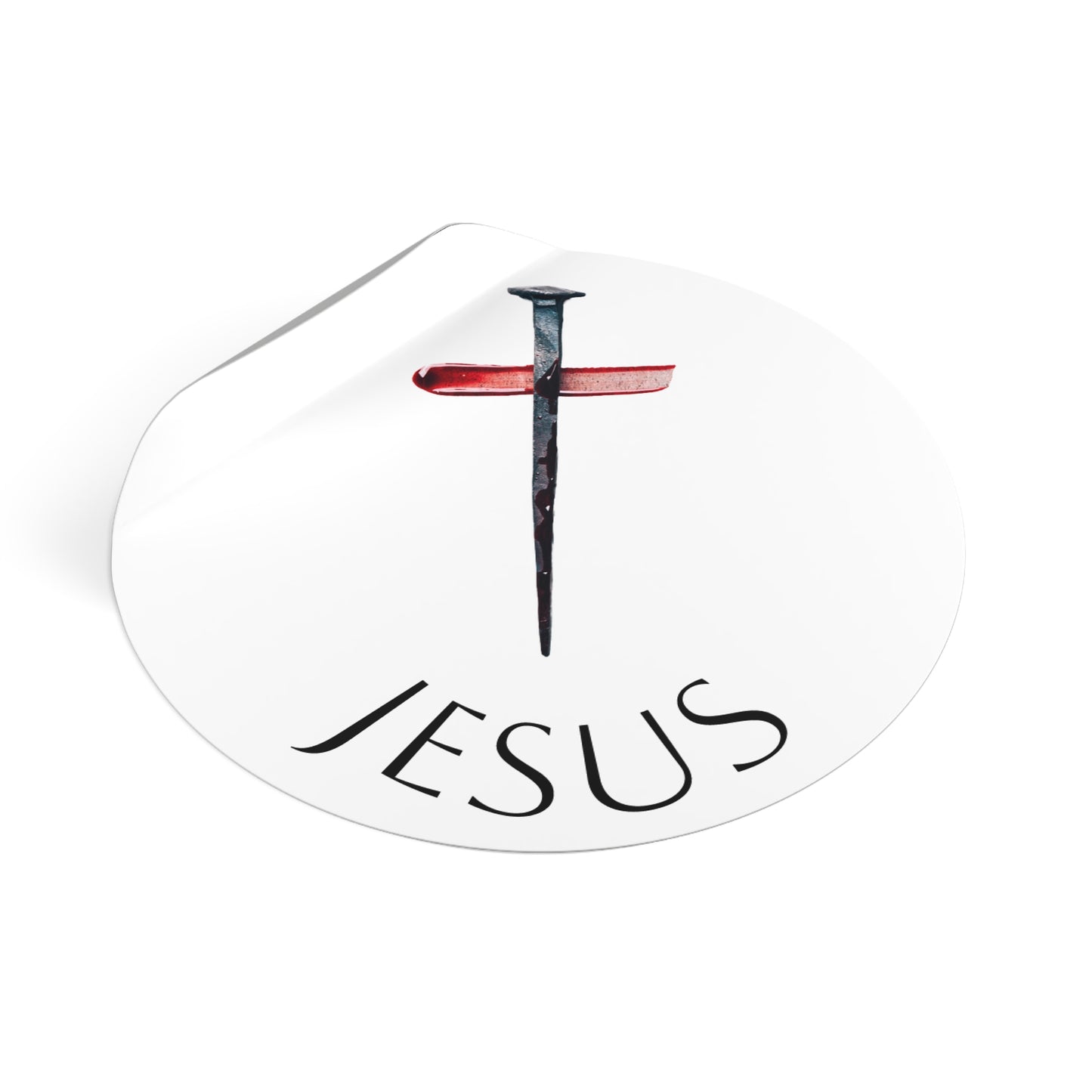 Round Vinyl Stickers - Jesus