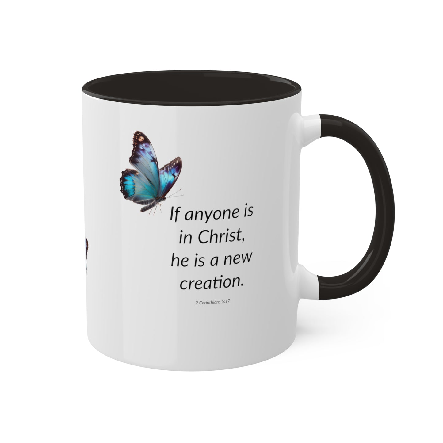 A New Creation - Blue Butterfly - Colorful Mugs, 11oz