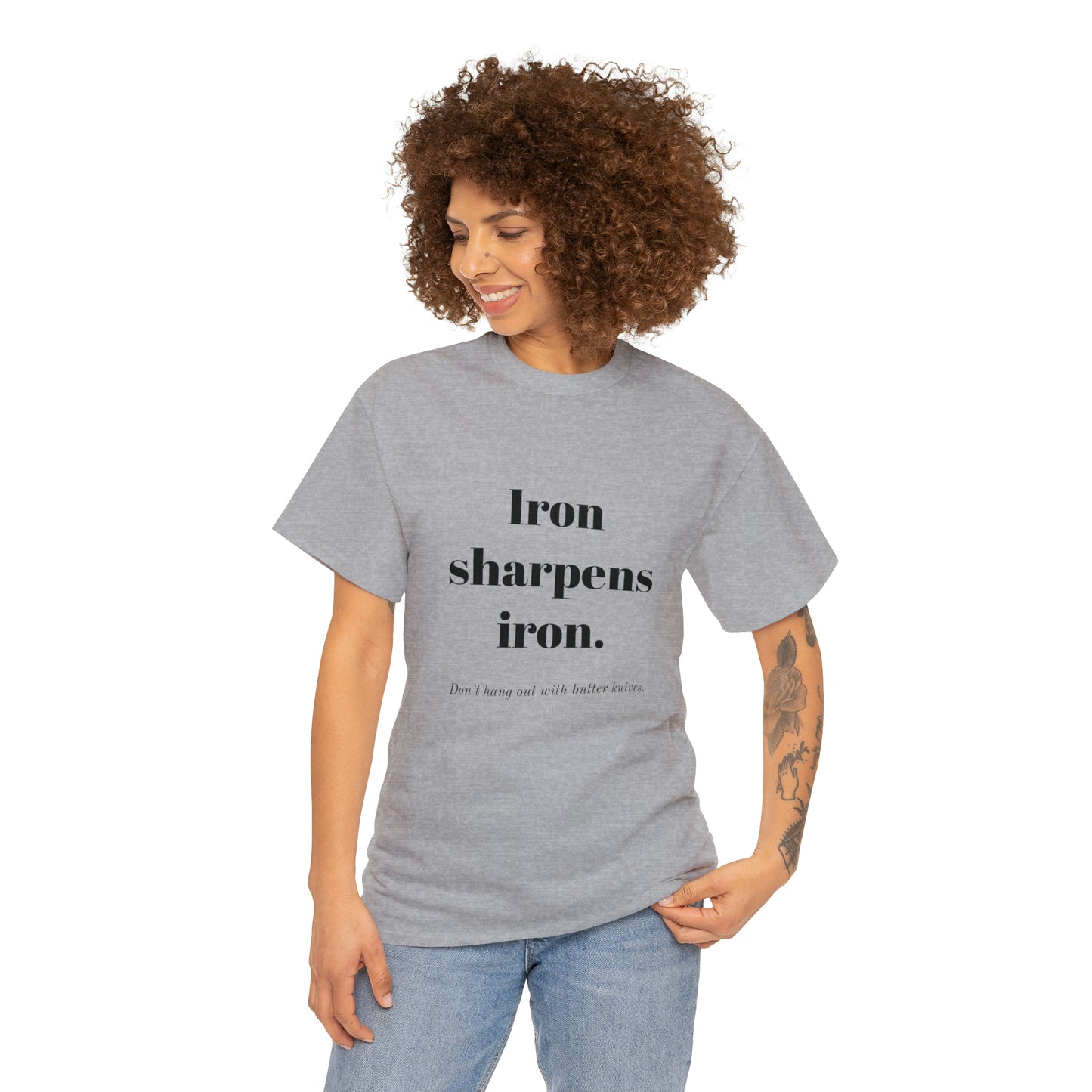 Unisex Heavy Cotton Tee - Iron Sharpens Iron.
