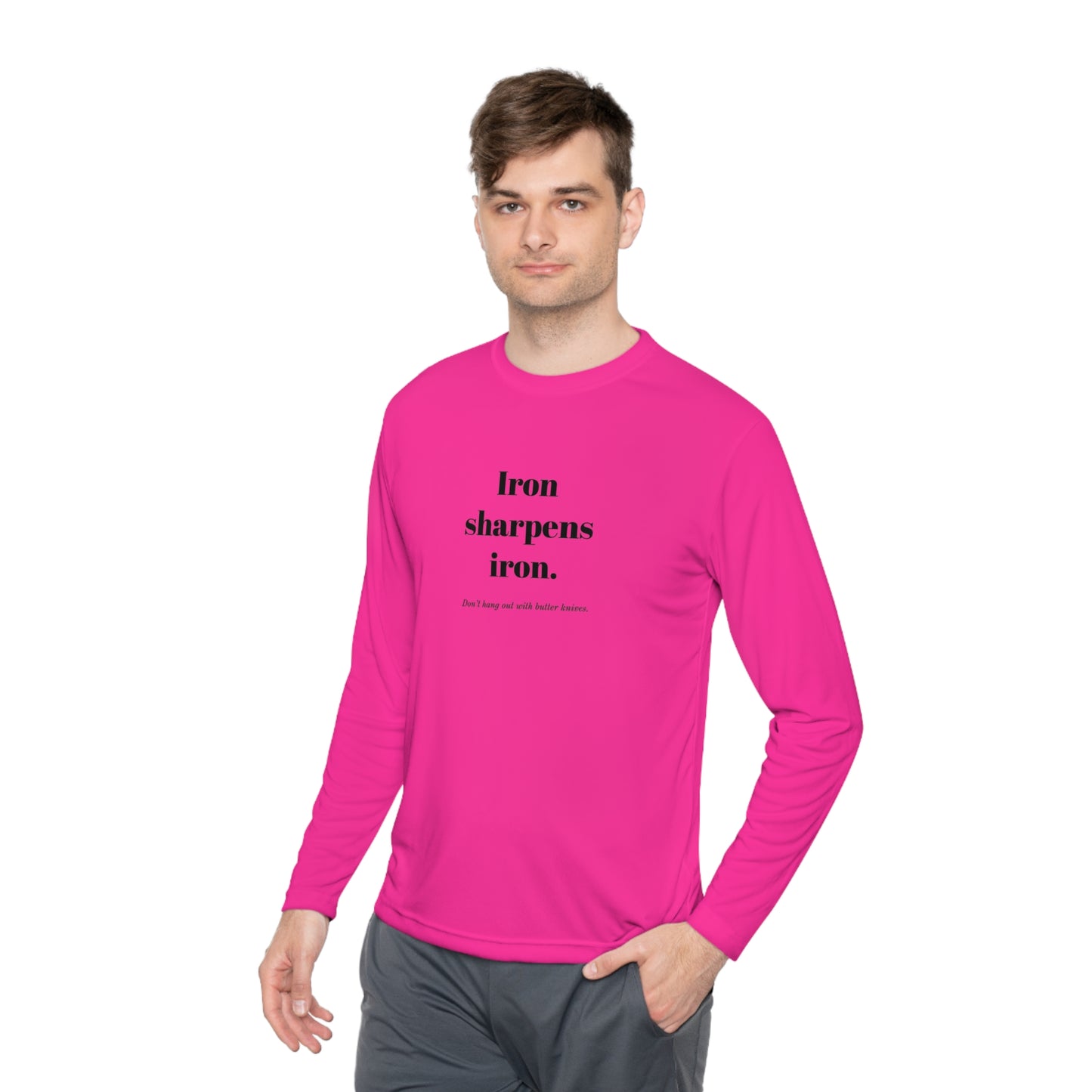 Unisex Lightweight Long Sleeve Tee - Iron Sharpens Iron