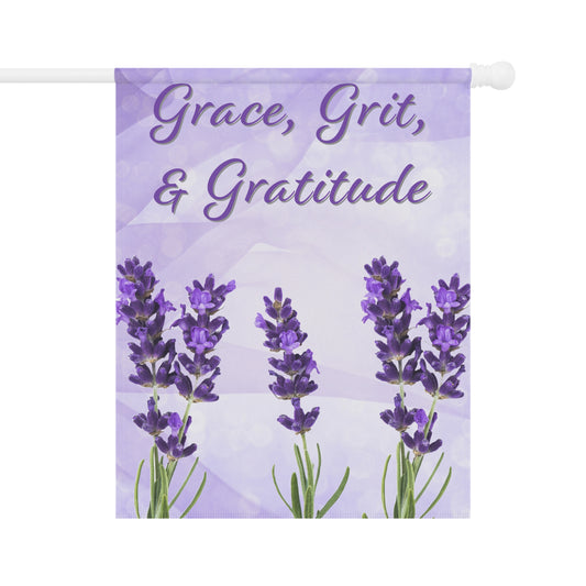 Garden & House Banner - Grace, Grit, & Gratitude - Purple/Lavendar