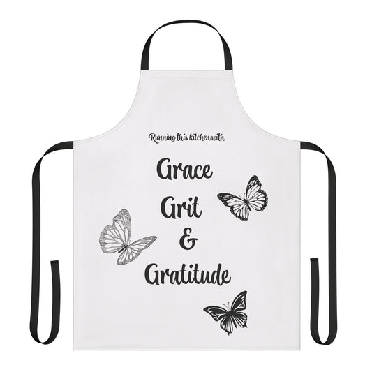Apron - Butterfly Sketches - Grace, Grit, and Gratitude - Woman's Chef Apron