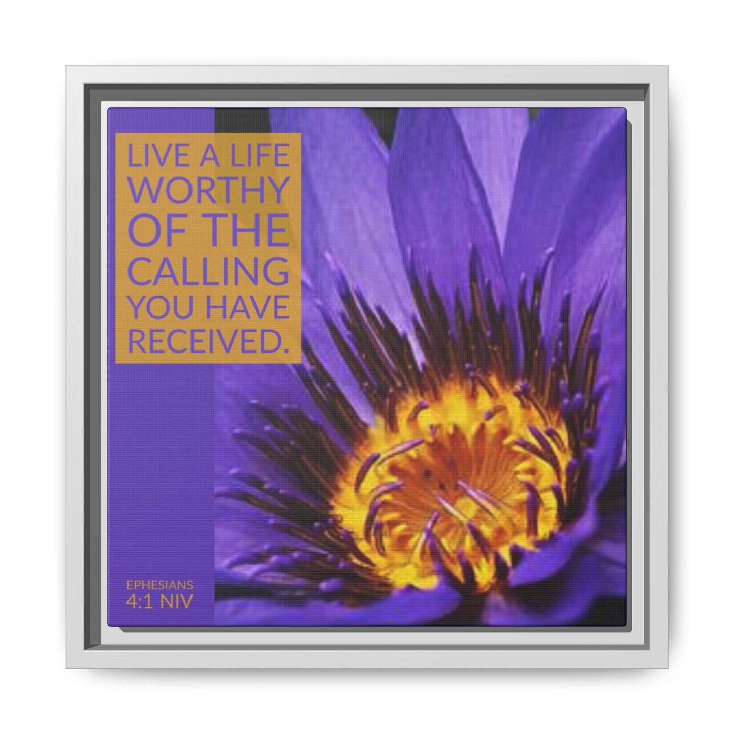 Wall Art - Purple Flower with Bible Verse