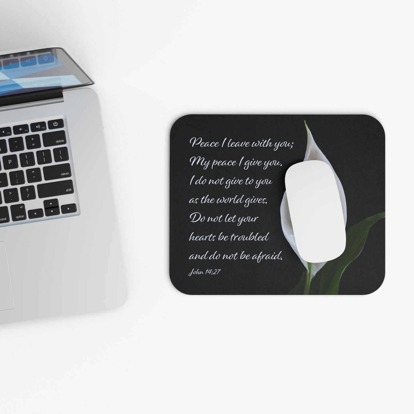 Mouse Pad (Rectangle) - Do Not Let Your Hearts Be Troubled