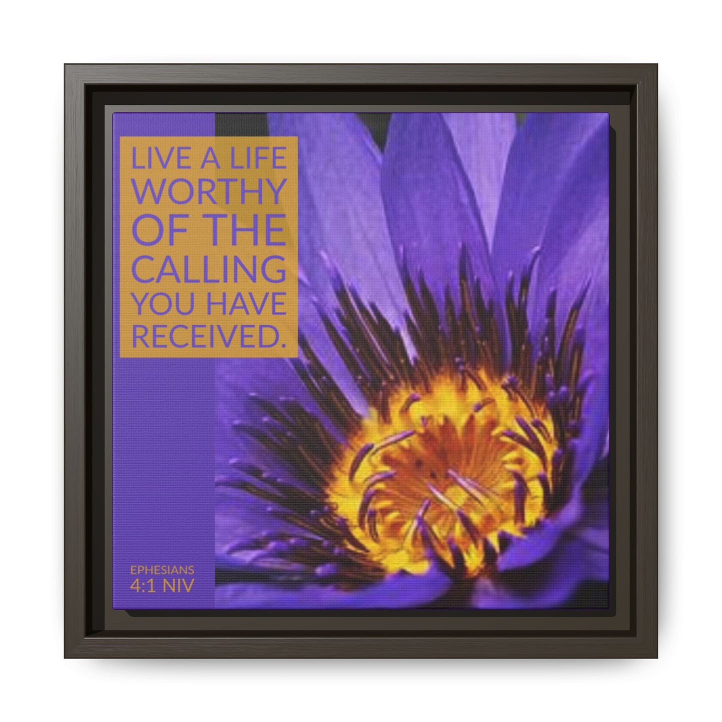 Wall Art - Purple Flower with Bible Verse
