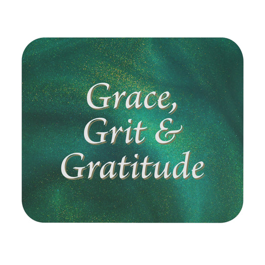 Mouse Pad (Rectangle) - Grace, Grit, & Gratitude Green Sparkle