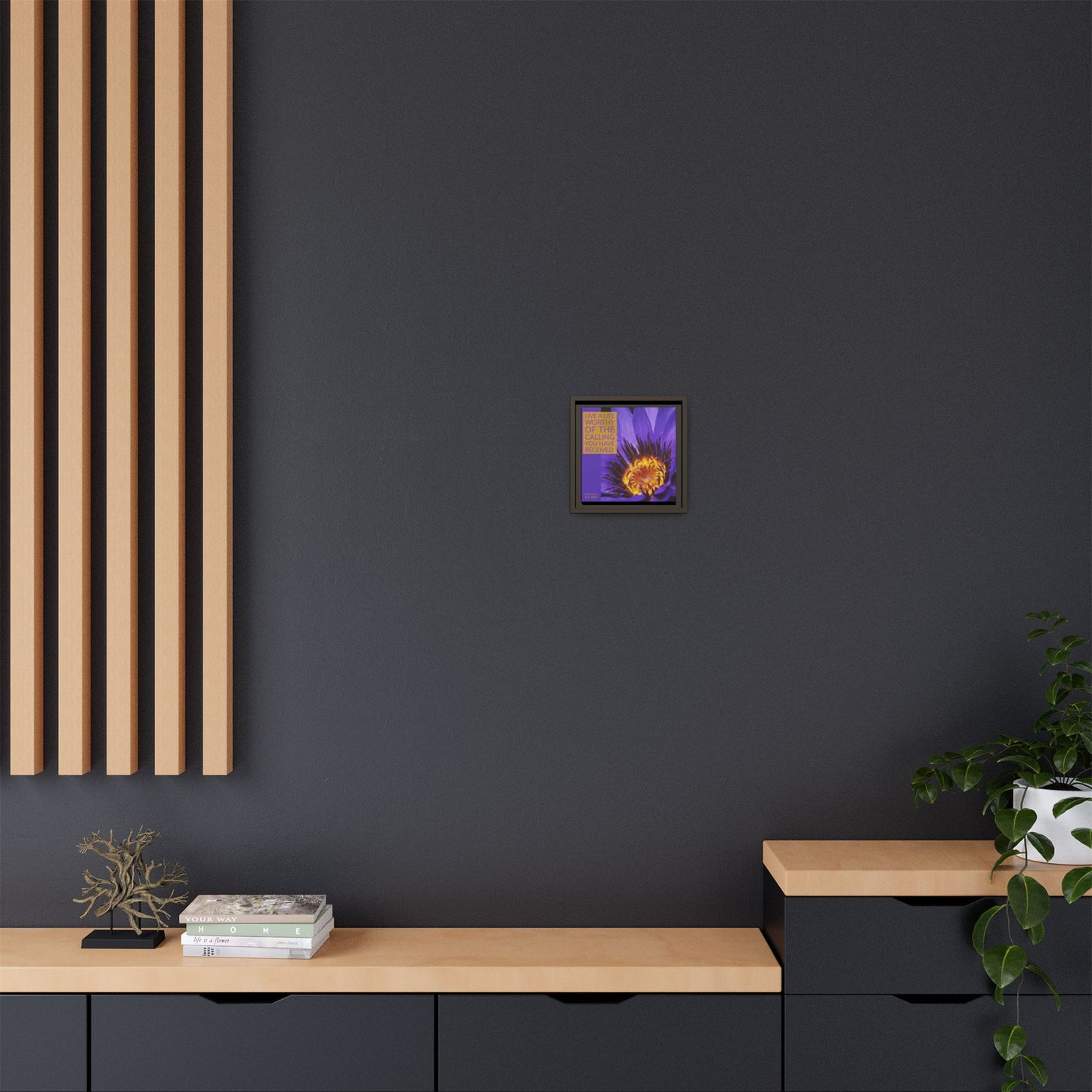Wall Art - Purple Flower with Bible Verse