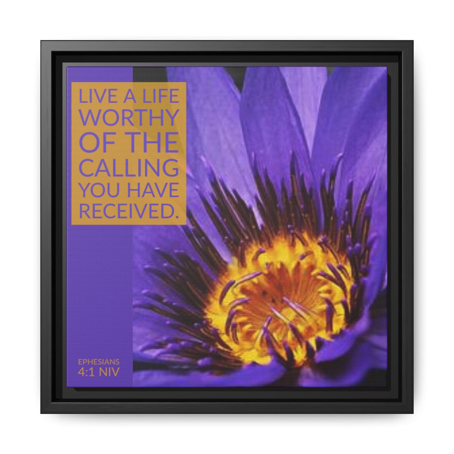 Wall Art - Purple Flower with Bible Verse