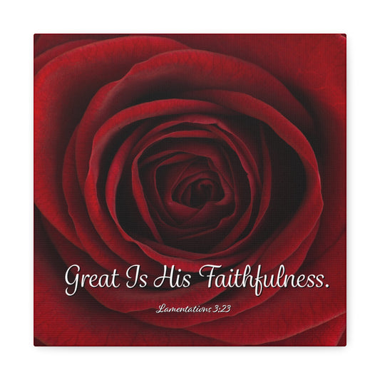 Canvas Gallery Wraps - Red Rose & God's Faithfulness