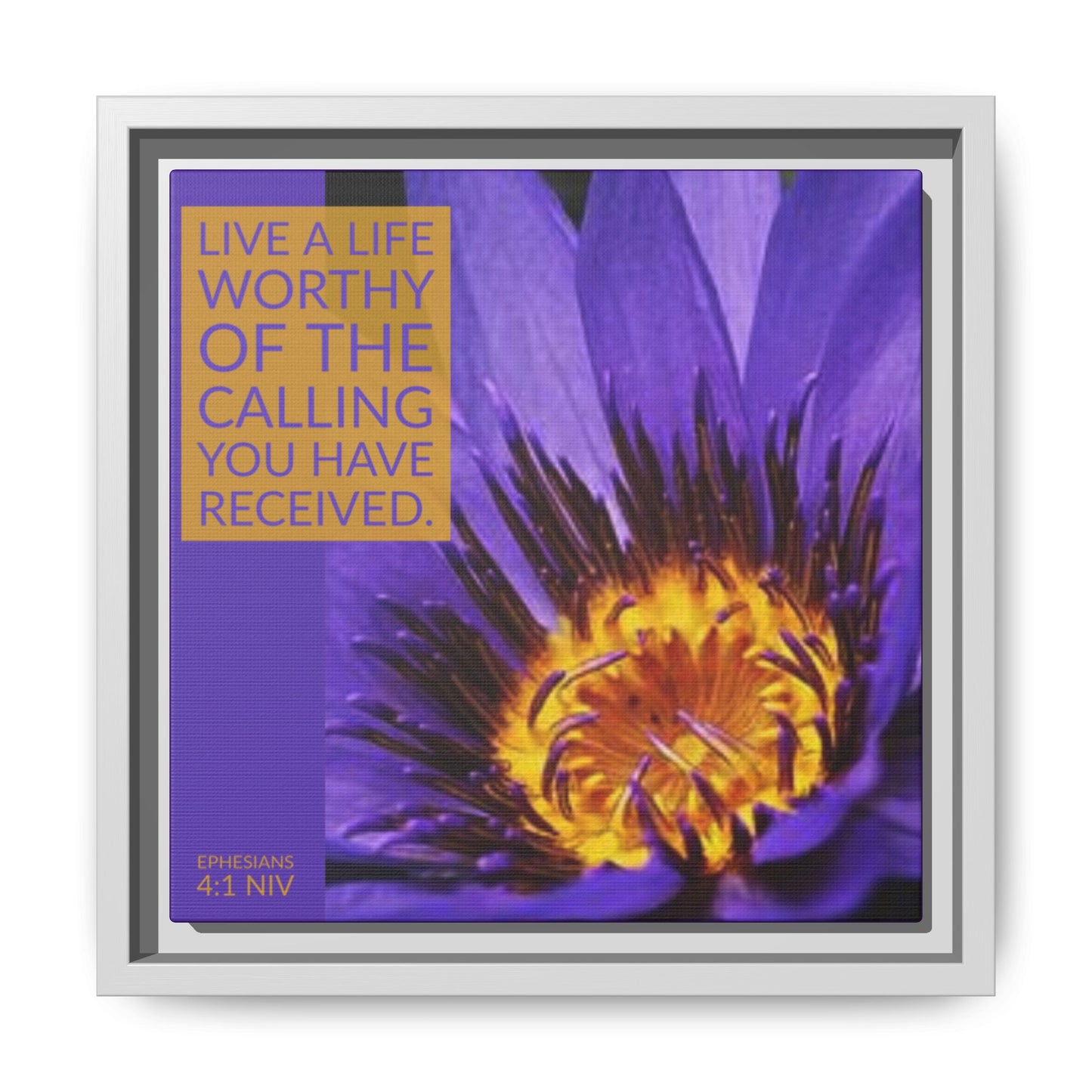 Wall Art - Purple Flower with Bible Verse