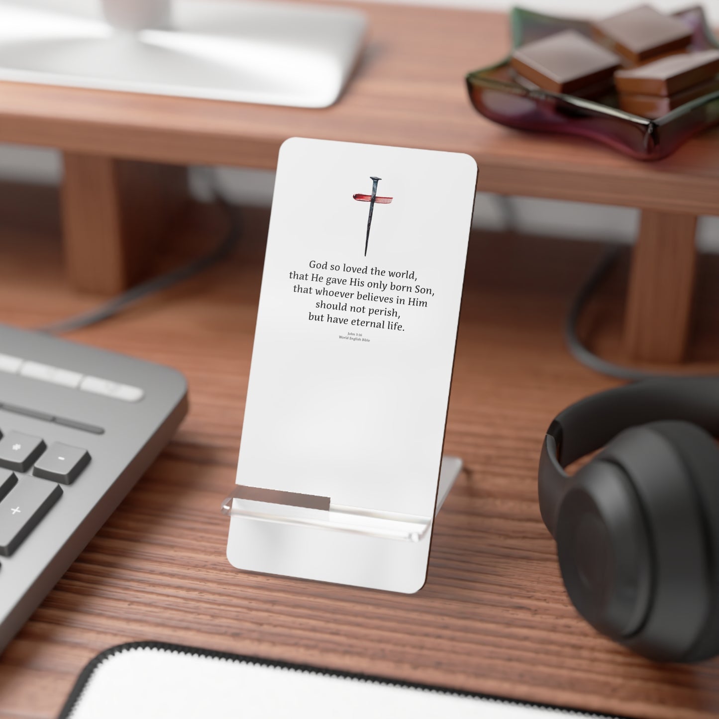 Mobile Display Stand for Smartphones - John 3:16