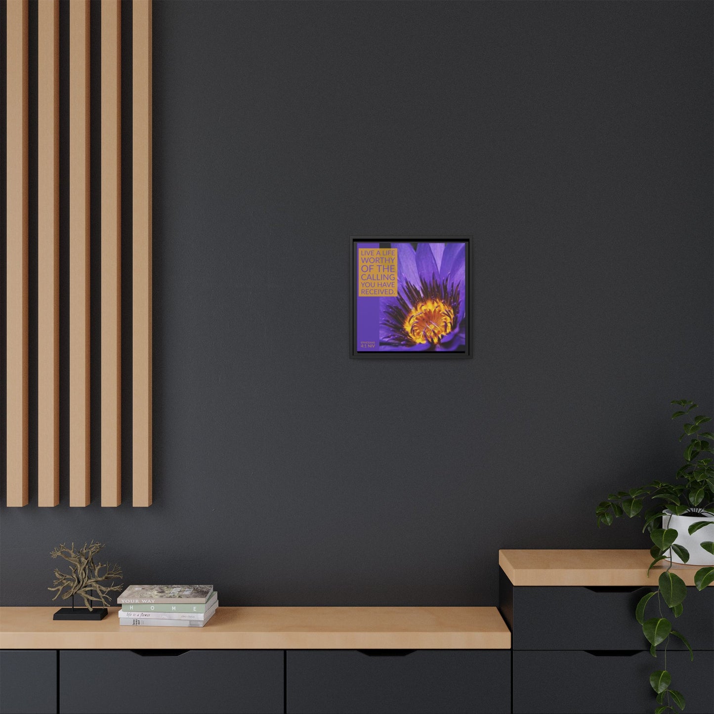 Wall Art - Purple Flower with Bible Verse
