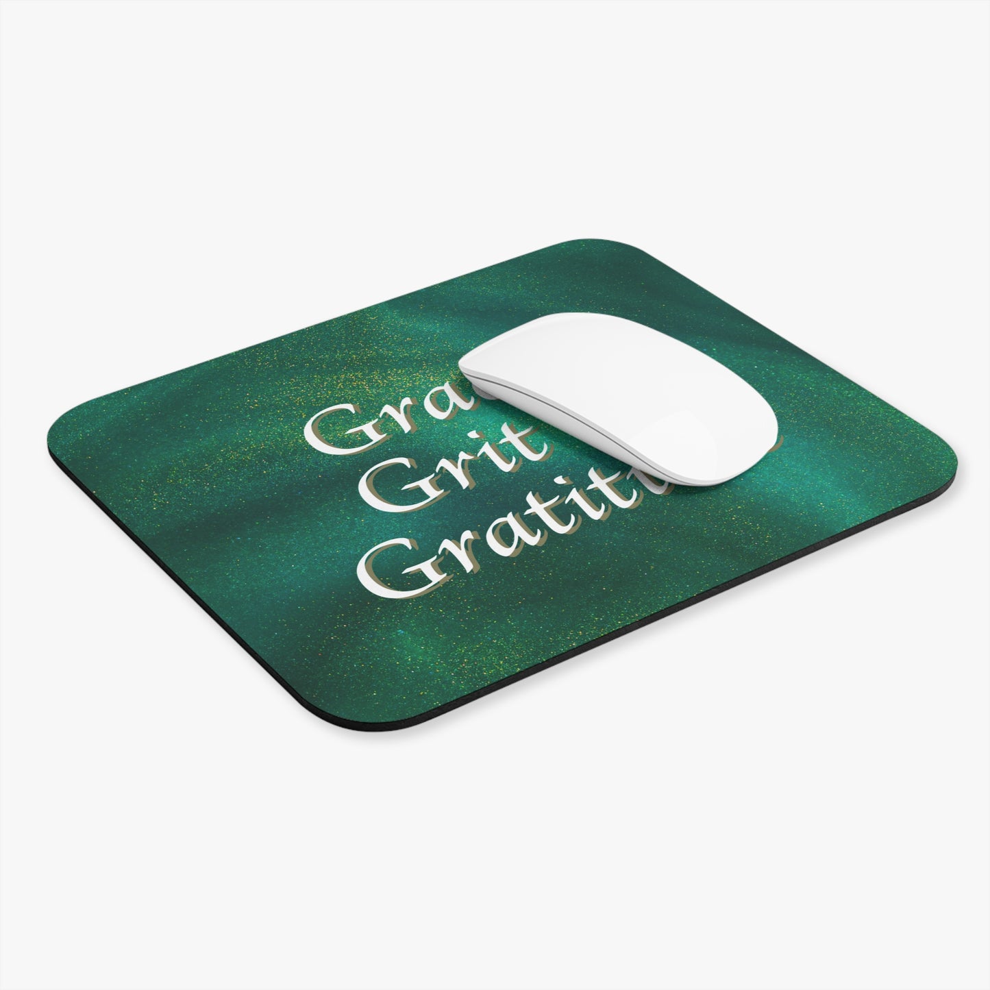 Mouse Pad (Rectangle) - Grace, Grit, & Gratitude Green Sparkle