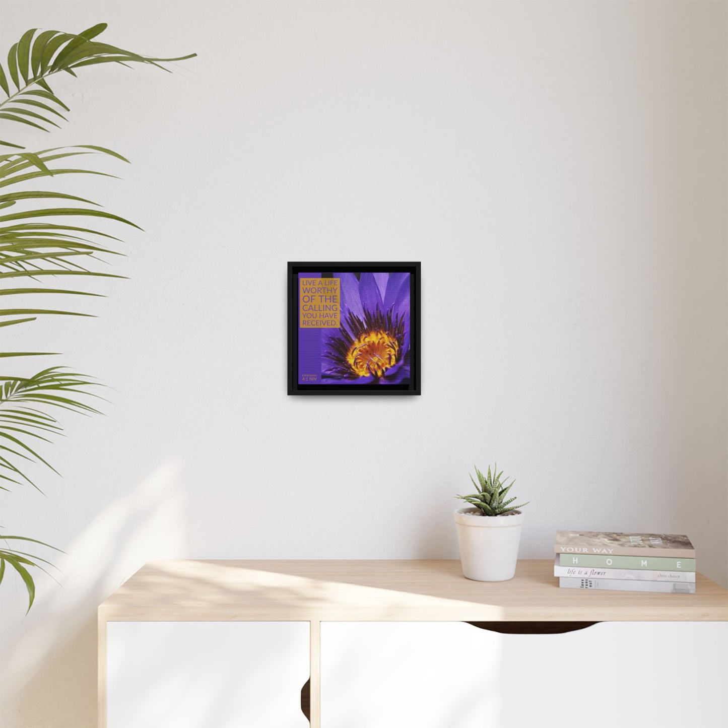 Wall Art - Purple Flower with Bible Verse