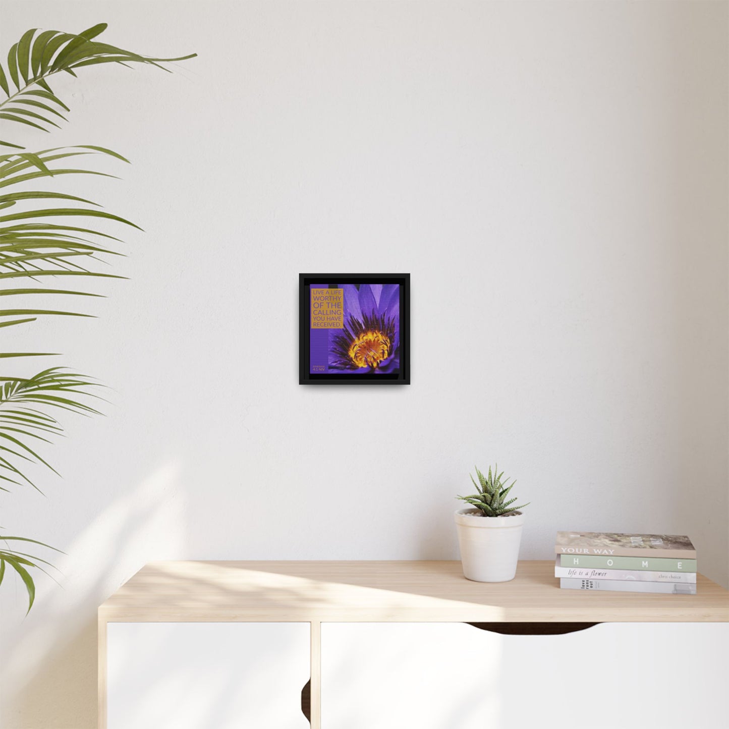 Wall Art - Purple Flower with Bible Verse