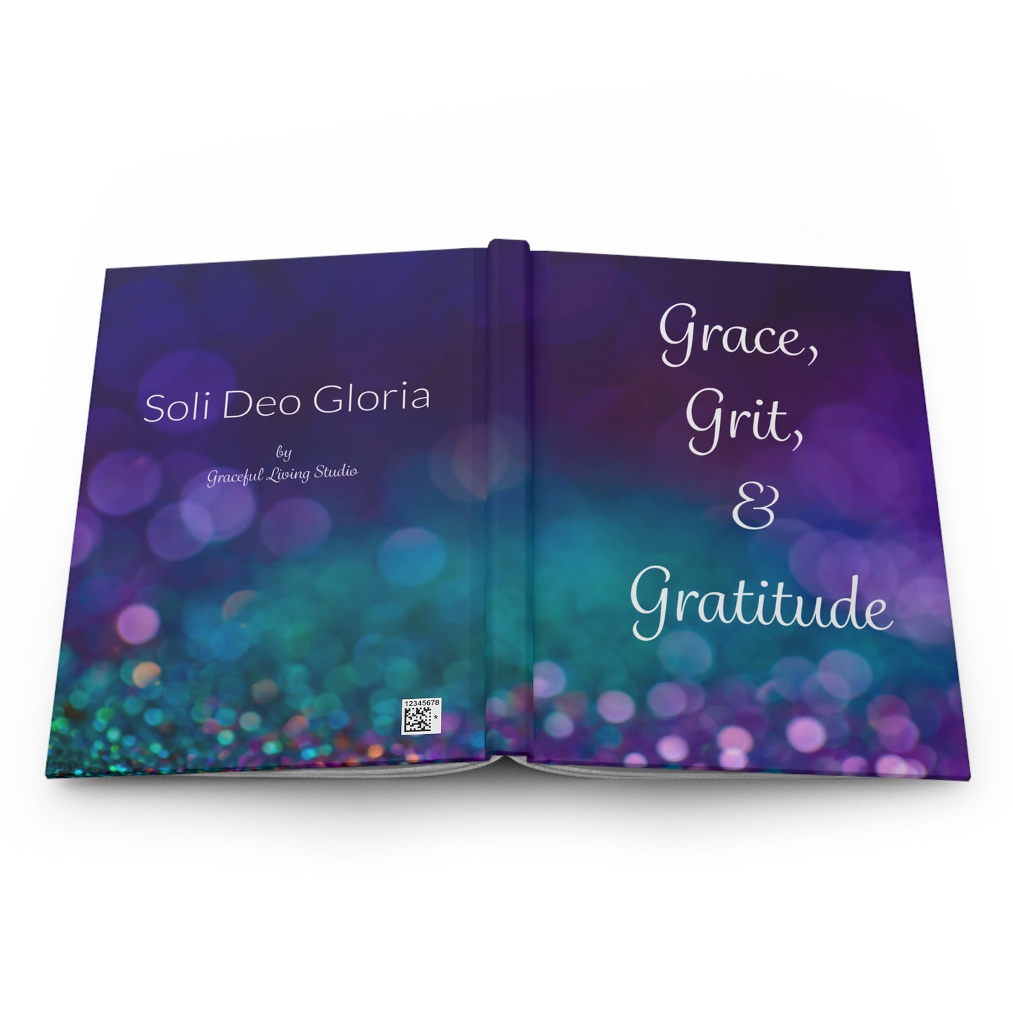 Hardcover Journal - Grace, Grit, & Gratitude with Purple Sparkle