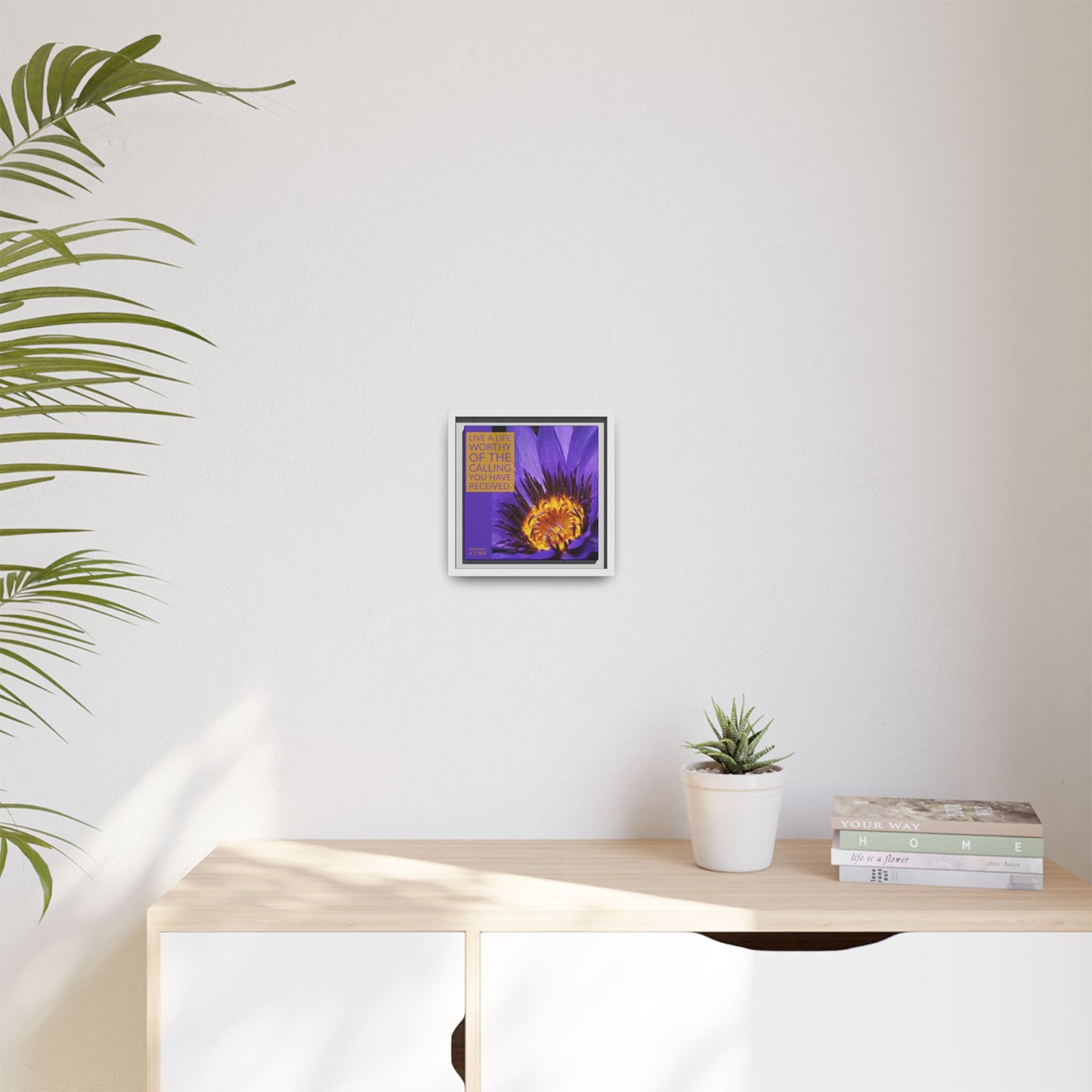 Wall Art - Purple Flower with Bible Verse