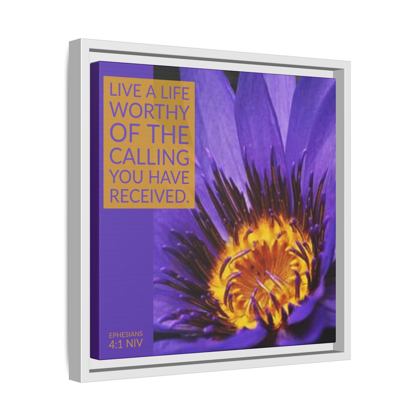 Wall Art - Purple Flower with Bible Verse