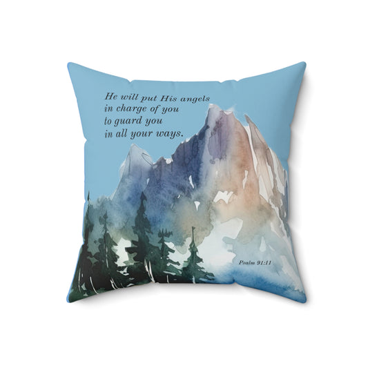 Spun Polyester Square Pillow - Angels to Guard You In All Of Your Ways