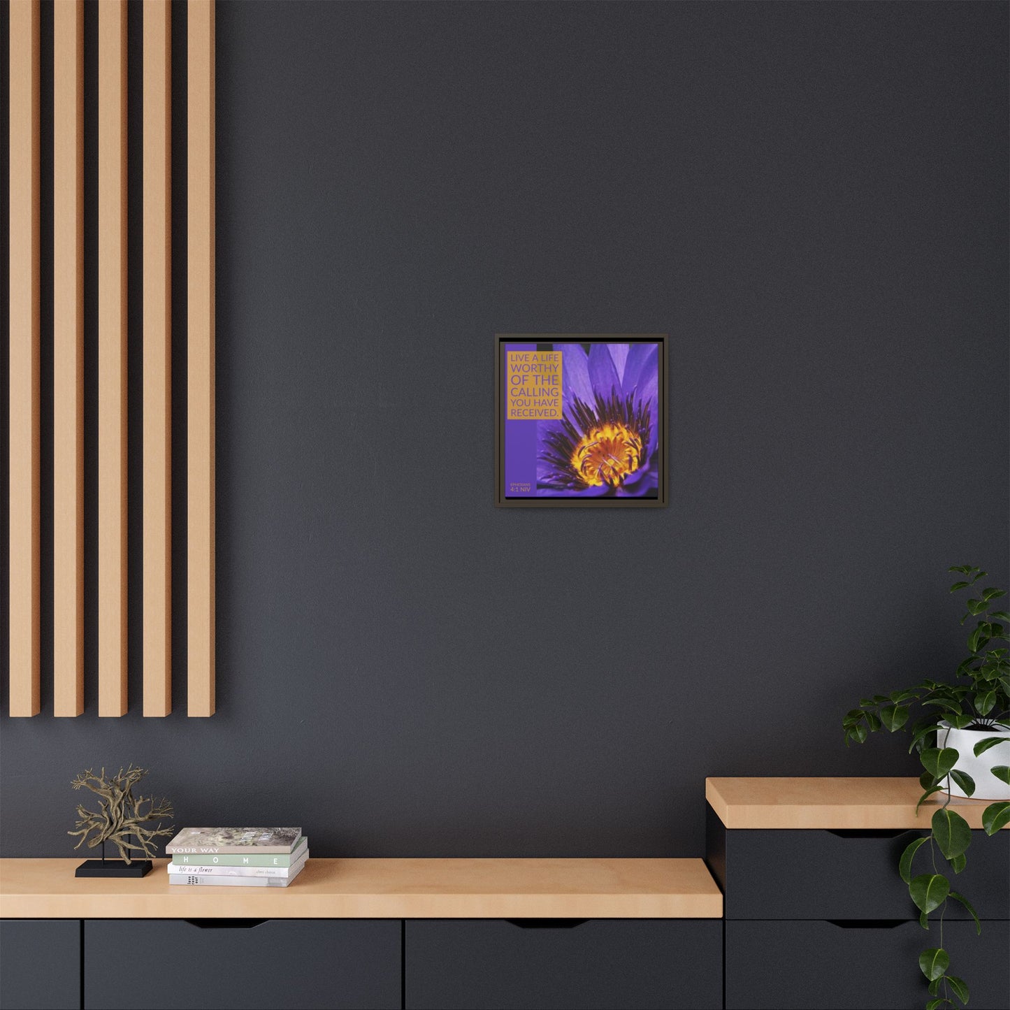 Wall Art - Purple Flower with Bible Verse