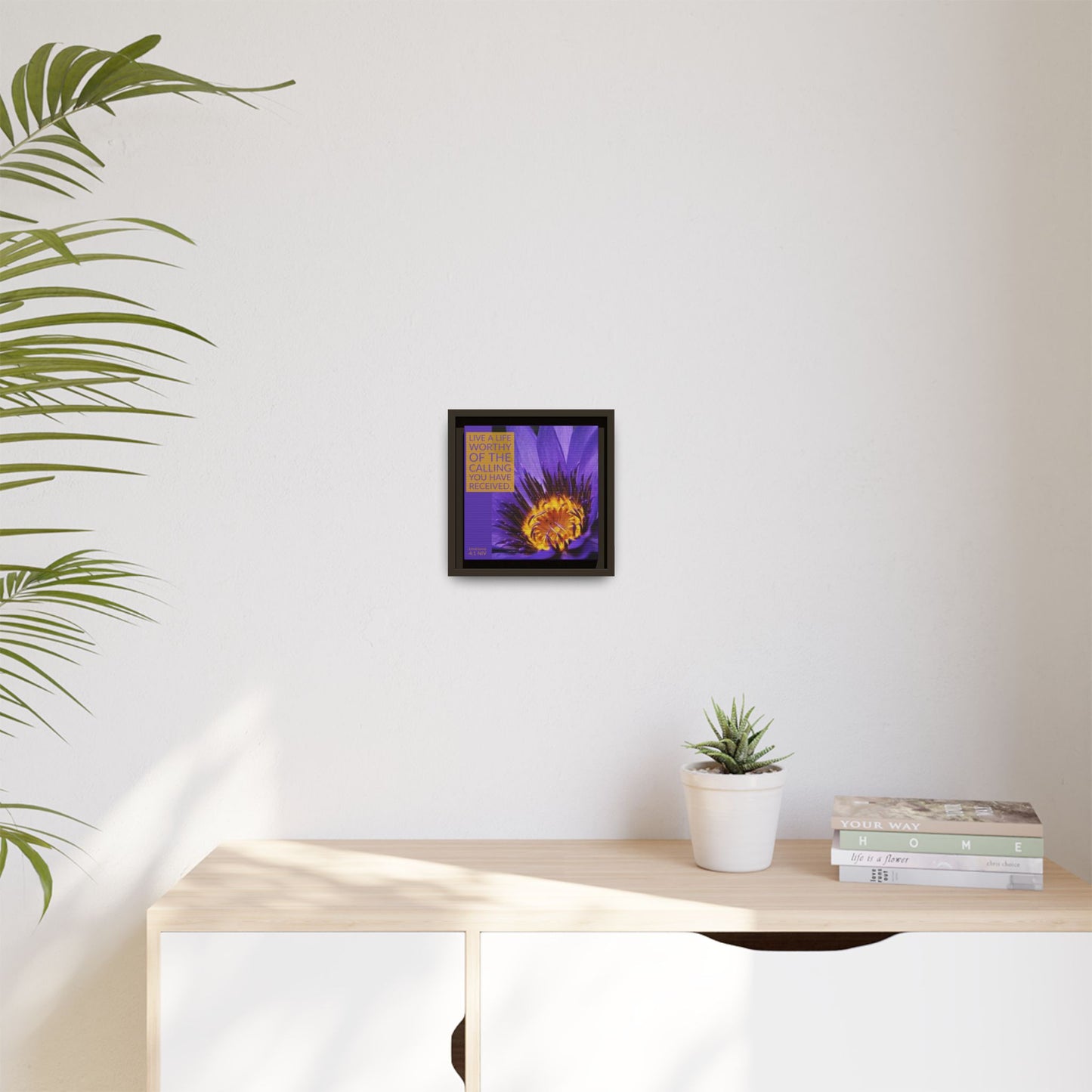Wall Art - Purple Flower with Bible Verse