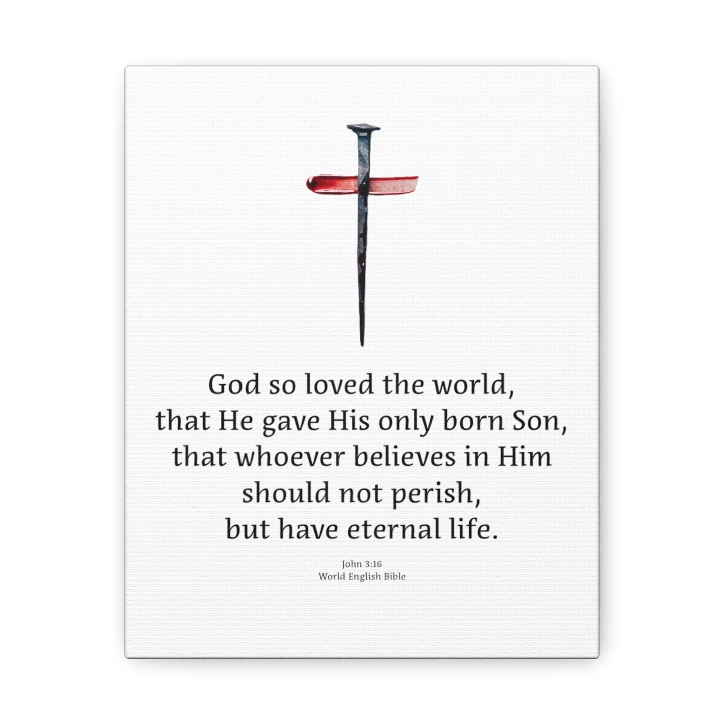 Canvas Gallery Wraps - John 3:16 - God So Loved The World