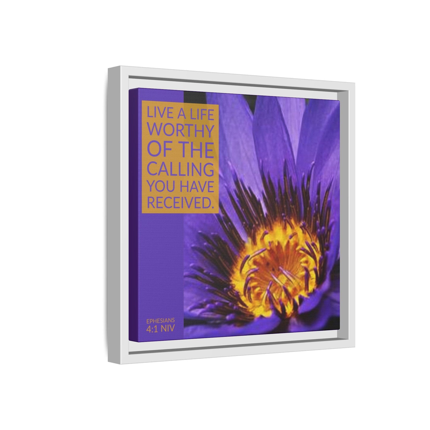Wall Art - Purple Flower with Bible Verse