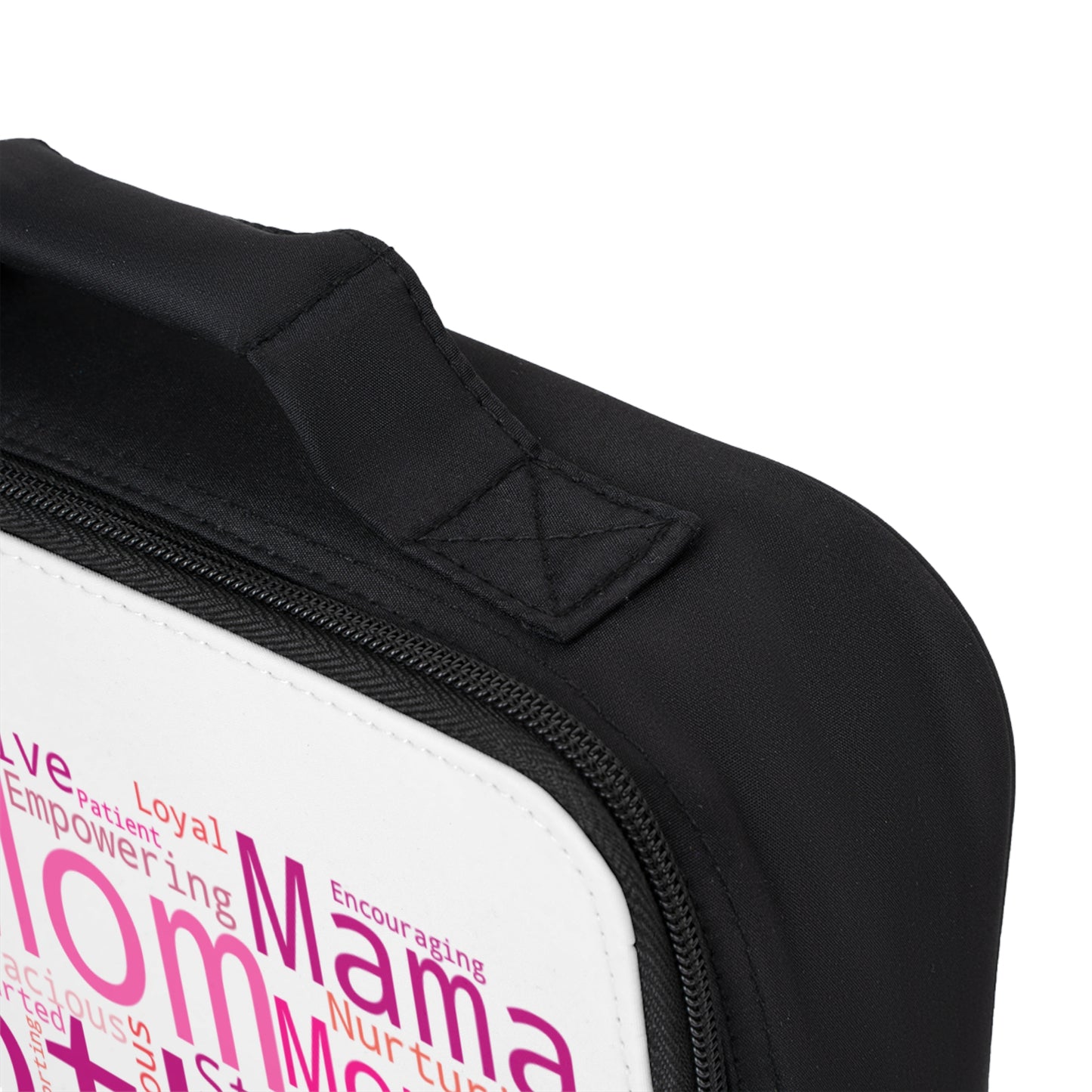 Empowering Mom Lunch Bag - Supportive Mother Word Art Design