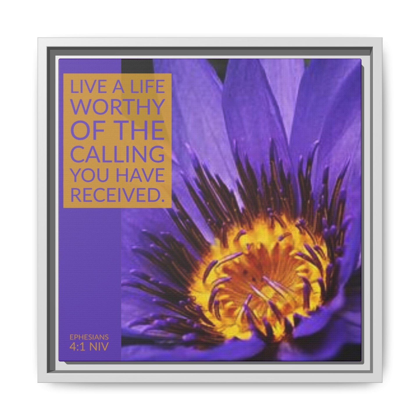 Wall Art - Purple Flower with Bible Verse