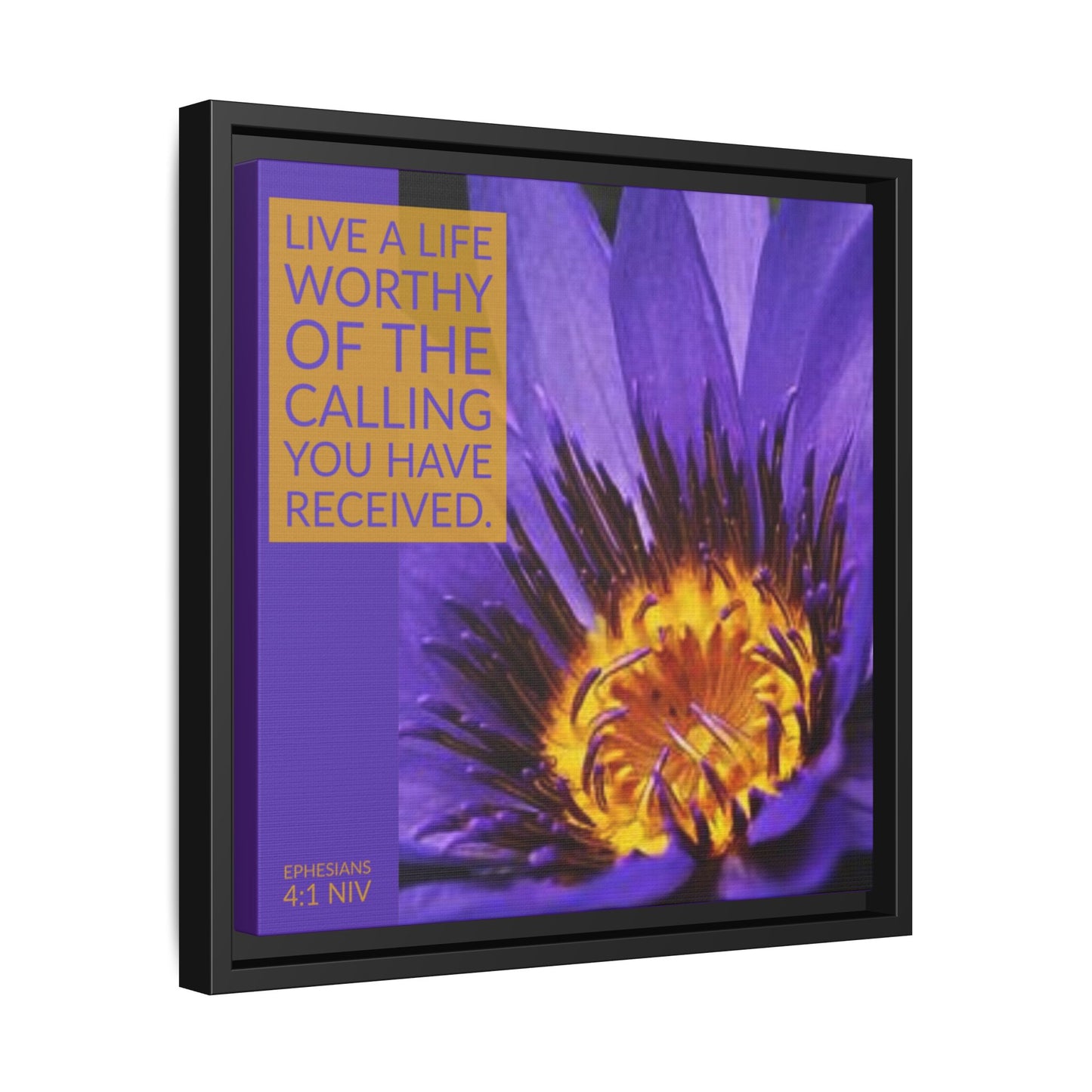 Wall Art - Purple Flower with Bible Verse
