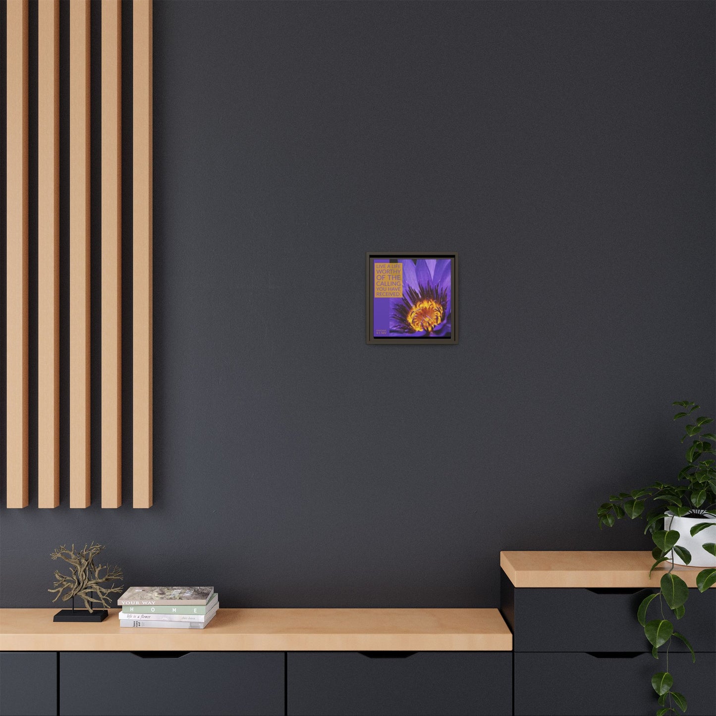 Wall Art - Purple Flower with Bible Verse